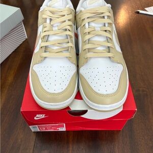 Nike Dunk Low Retro in White and Gold
